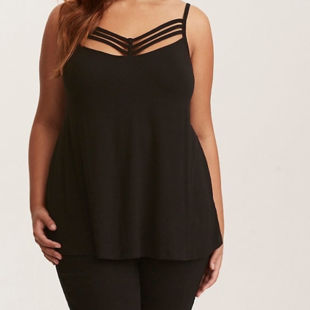 Black strappy cami